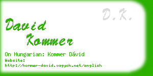 david kommer business card